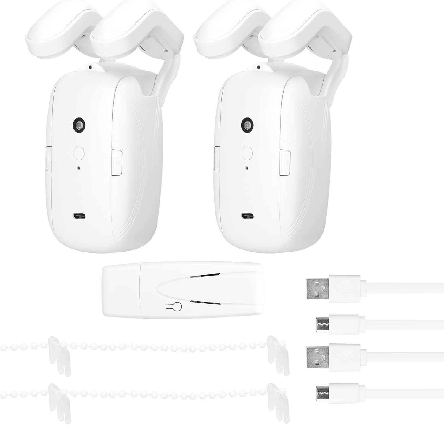 2PCS Tuya WiFi Intelligent Curtain Motor Electric Curtain Robot Automatic Opener No Wiring with Gateways Support APP Remote Control Timer Setup Temperature & Light Sensing Compatible with Home - Image 2