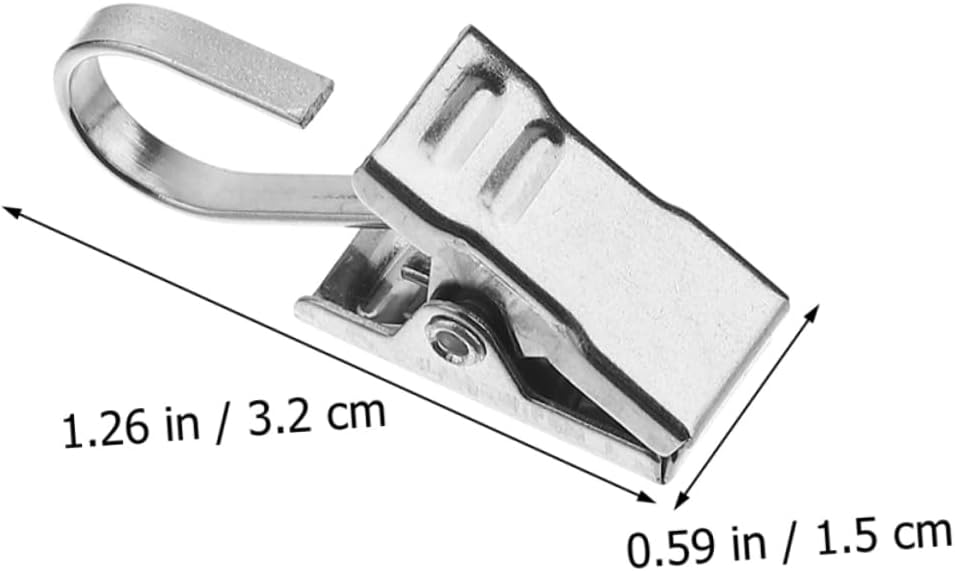 Unomor 25pcs Curtain Clip Clips Hooks Curtains Tapestry Clip Metal Clip for Hanging Clip Hanger Clip Hook Curtain Hangers Small Metal Clip Hanging Clip Stainless Steel Silver - Image 3