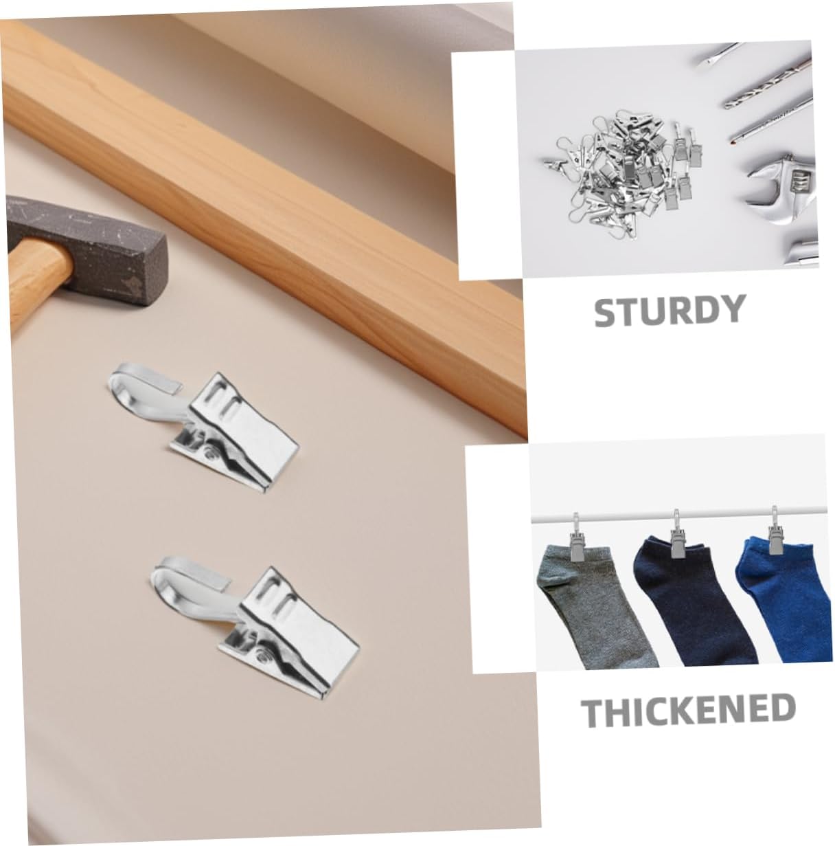 Unomor 25pcs Curtain Clip Clips Hooks Curtains Tapestry Clip Metal Clip for Hanging Clip Hanger Clip Hook Curtain Hangers Small Metal Clip Hanging Clip Stainless Steel Silver - Image 4