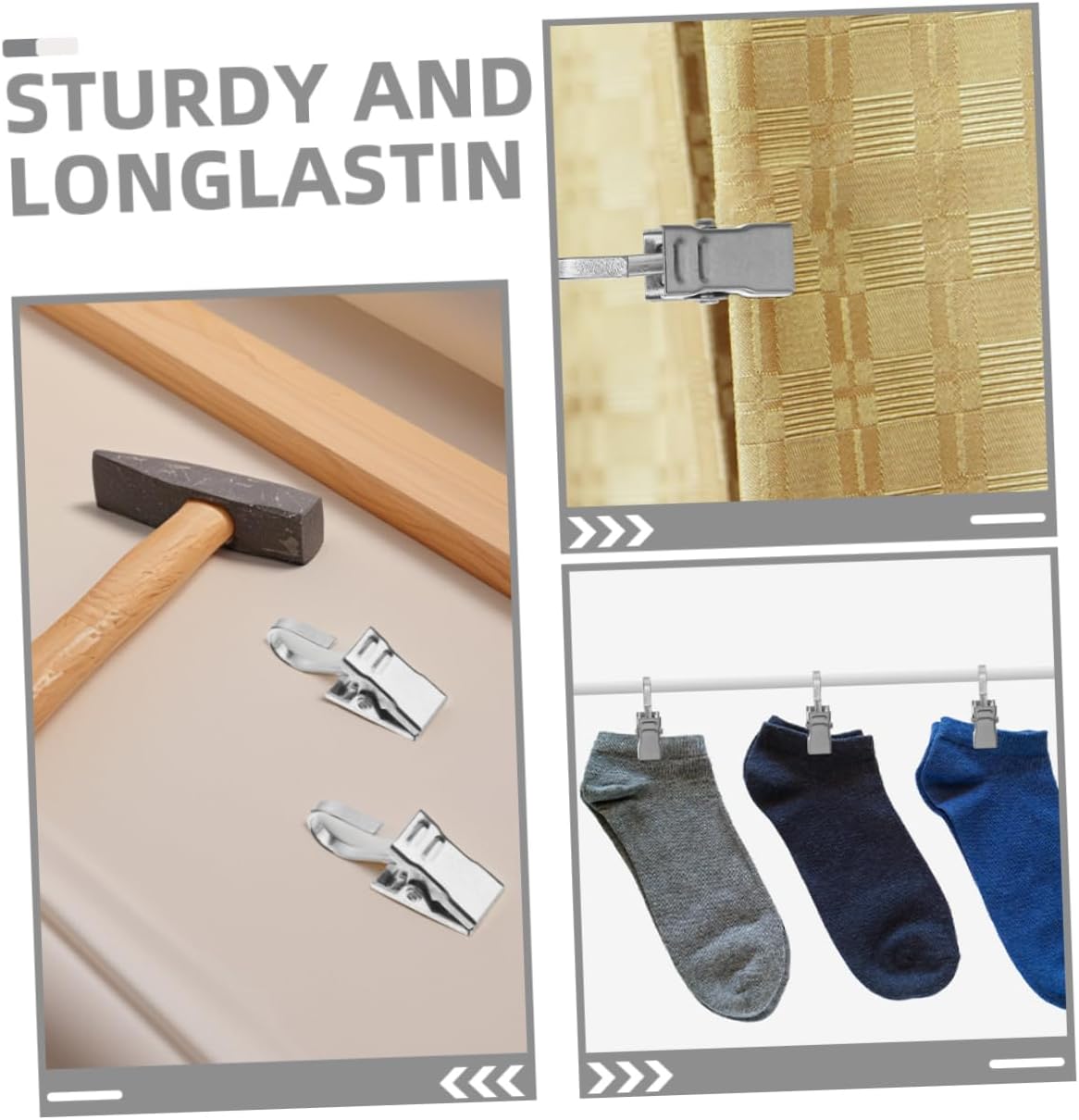 Unomor 25pcs Curtain Clip Clips Hooks Curtains Tapestry Clip Metal Clip for Hanging Clip Hanger Clip Hook Curtain Hangers Small Metal Clip Hanging Clip Stainless Steel Silver - Image 9