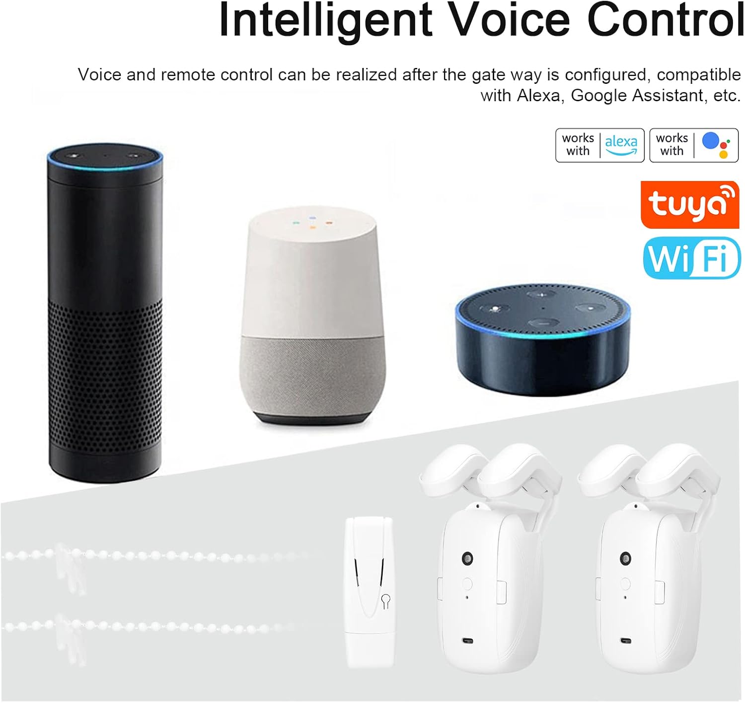 2PCS Tuya WiFi Intelligent Curtain Motor Electric Curtain Robot Automatic Opener No Wiring with Gateways Support APP Remote Control Timer Setup Temperature & Light Sensing Compatible with Home - Image 6