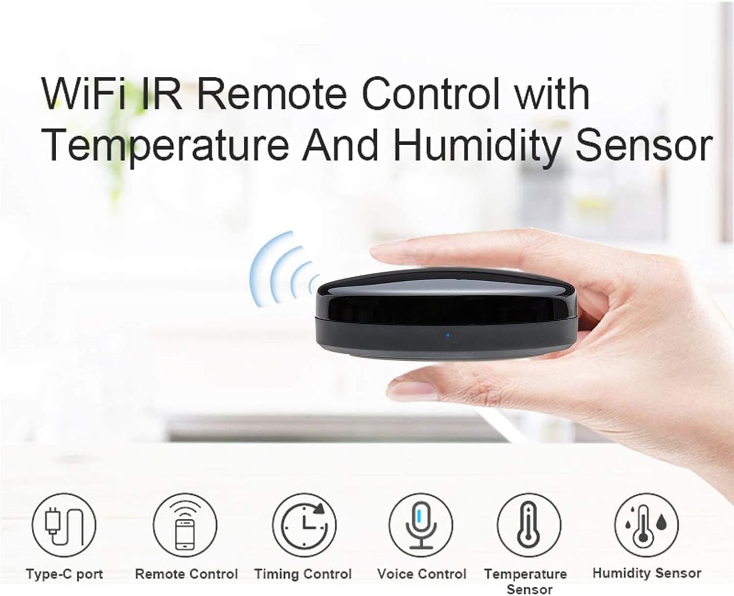 IR Remote Control Universal-Hub with Temperature Humidity Sensor,Upgraded Smart Home Automation WiFi Infrared Blaster for TV Air Conditioner STB Audio,Compatible with Alexa,Google Home - Image 3