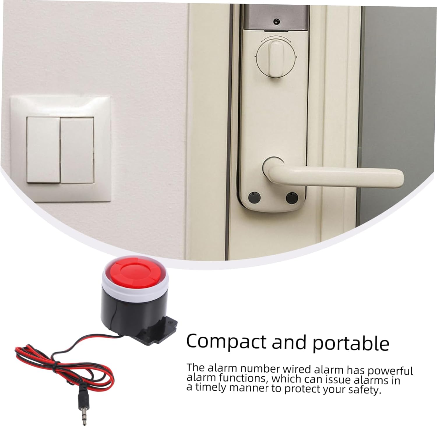 Wired Mini Horn Alarm System for Home Security Loud Sound Continuous Warning Strobe Multi Functional Doorbell Alert Device Theft Prevention Easy Operation - Image 8