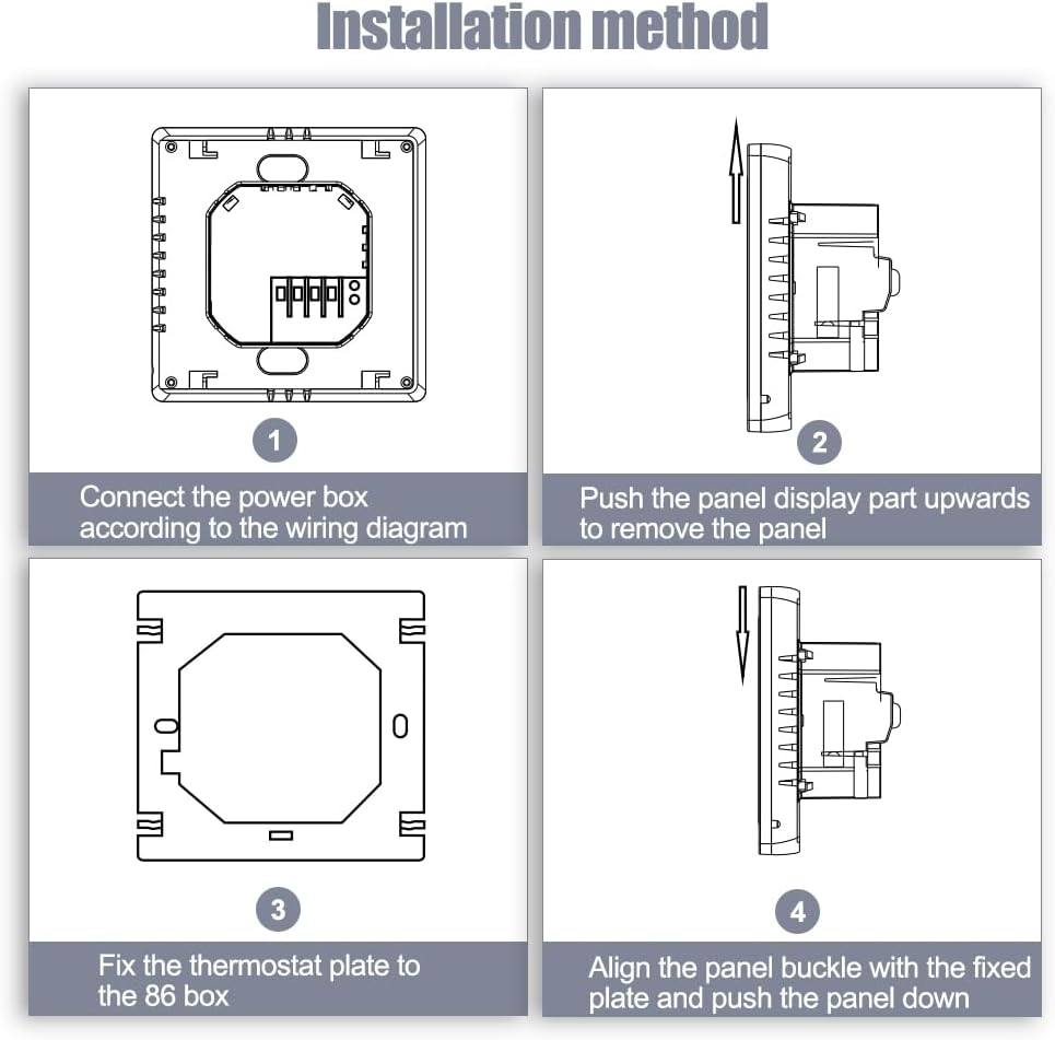 Aoresac Thermostat Smart Tuya WiFi Thermostat 16A Digital Programmable LCD Display Underfloor Heating Temperature Controller Digital Intelligent Wall Thermostat for Electric Heating - Image 7