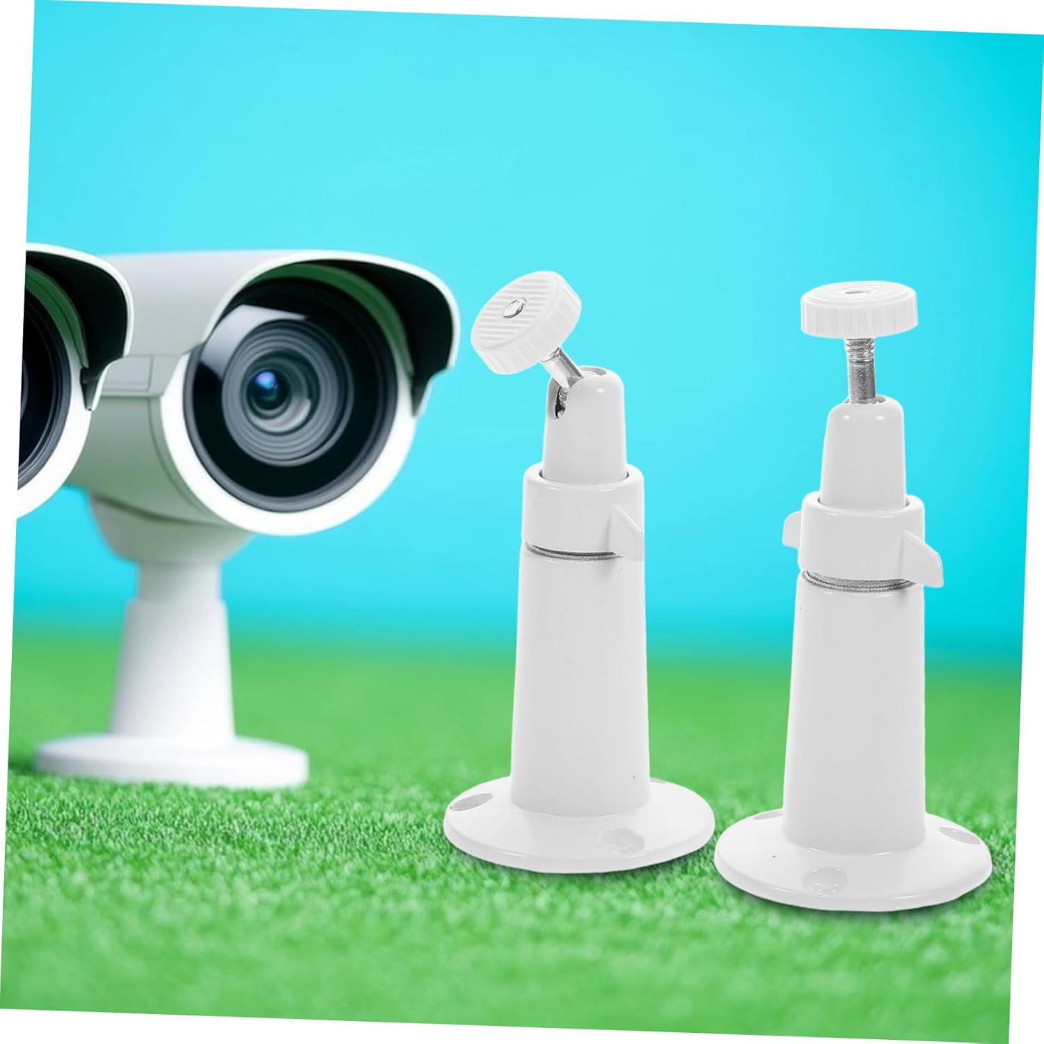 2pcs Camera Bracket Security Camera Mounting Bracket Security Mounting Bracket Indoor Camera Mount Camera Wall Mount Indoor Security Mount Indoor Wall Mount Aluminum Alloy White - Image 8