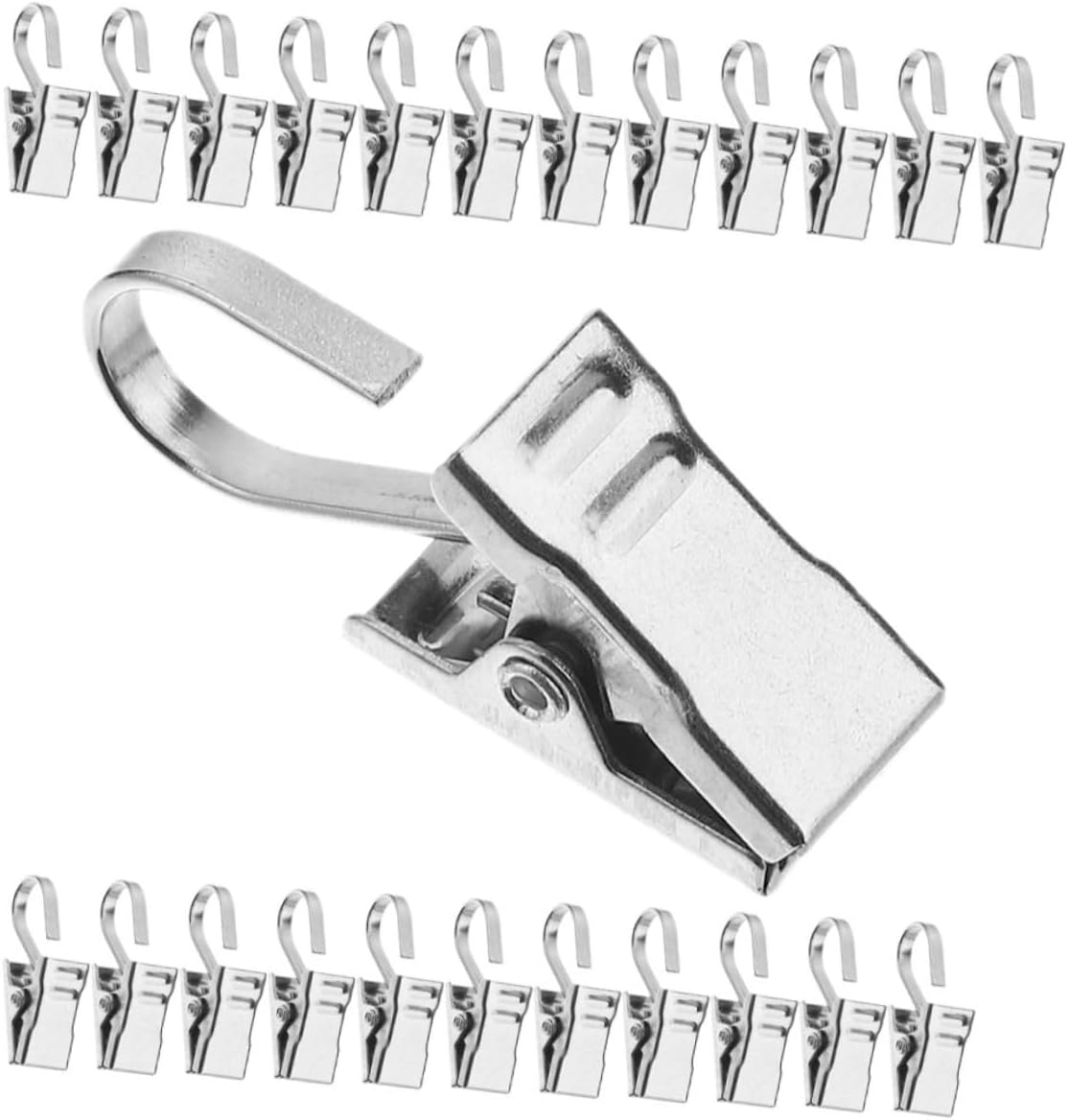 Unomor 25pcs Curtain Clip Clips Hooks Curtains Tapestry Clip Metal Clip for Hanging Clip Hanger Clip Hook Curtain Hangers Small Metal Clip Hanging Clip Stainless Steel Silver - Image 2