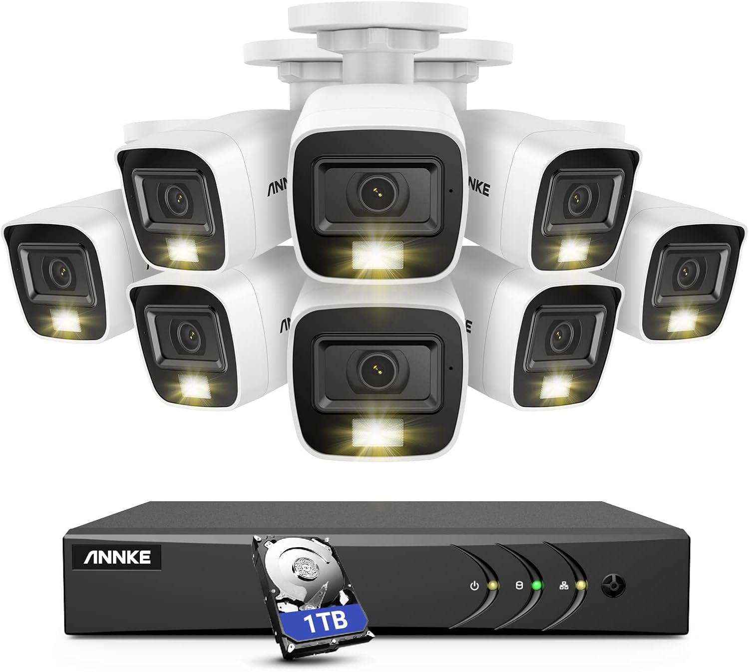 ANNKE Home Wired Camera Security System with Audio, 8CH 3K Lite H.265+ AI DVR with 1 TB Hard Drive and 8 X 1080P IP67 Weatherproof Cameras with Dual Light, Human/Vehicle Detection, Color Night Vision - Image 2