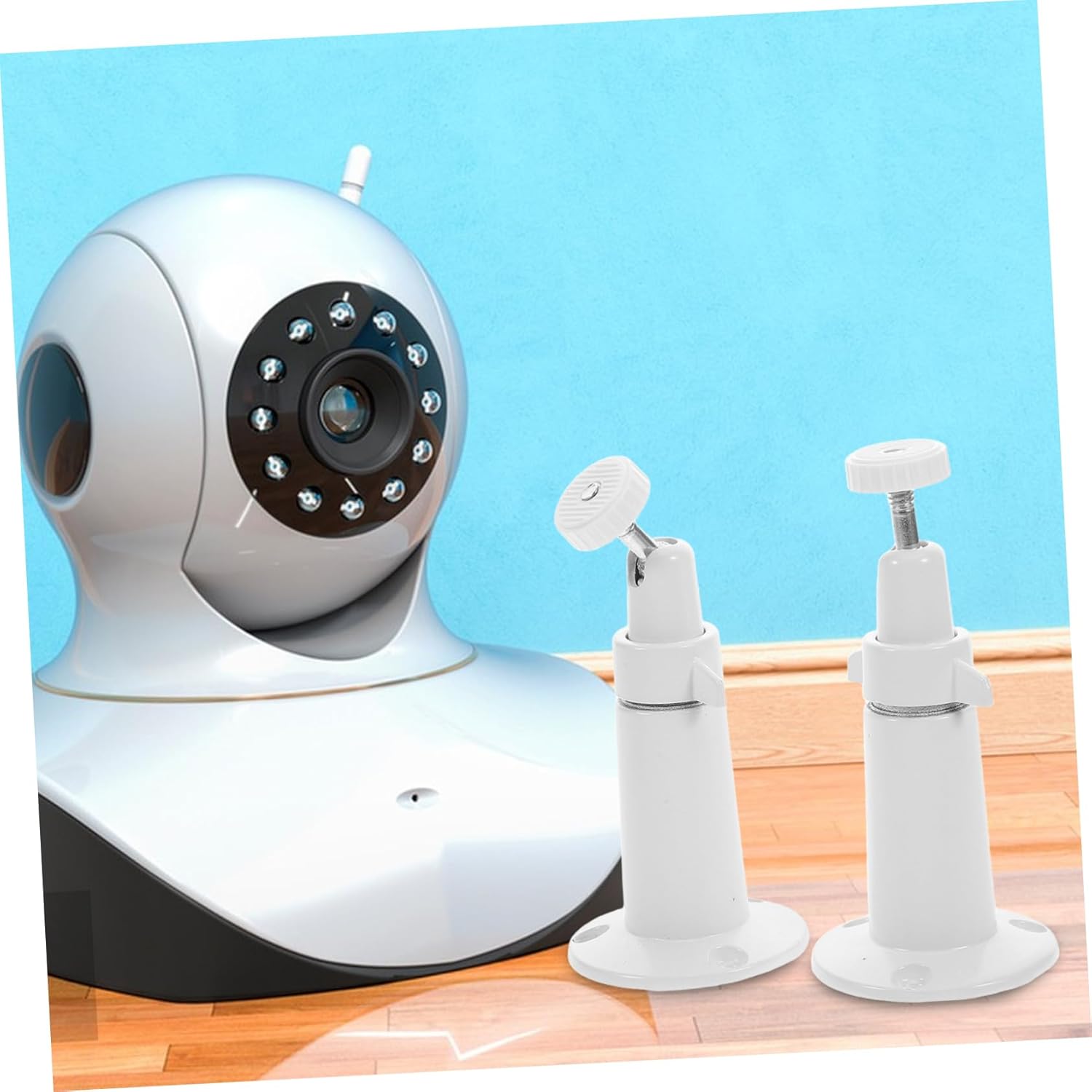 2pcs Camera Bracket Security Camera Mounting Bracket Security Mounting Bracket Indoor Camera Mount Camera Wall Mount Indoor Security Mount Indoor Wall Mount Aluminum Alloy White - Image 6