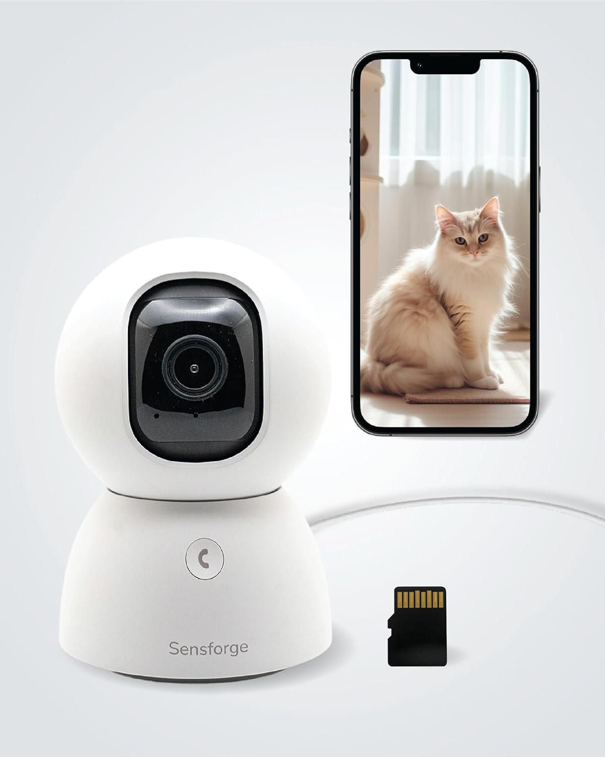 Indoor Pan-Tilt Home Security Camera - Free Human Motion Pet Detection for Daily Baby and Pet Monitor, SD Card Included, NO Monthly fee, 2.5k high Resolution Video and Night Color Vision - Image 2