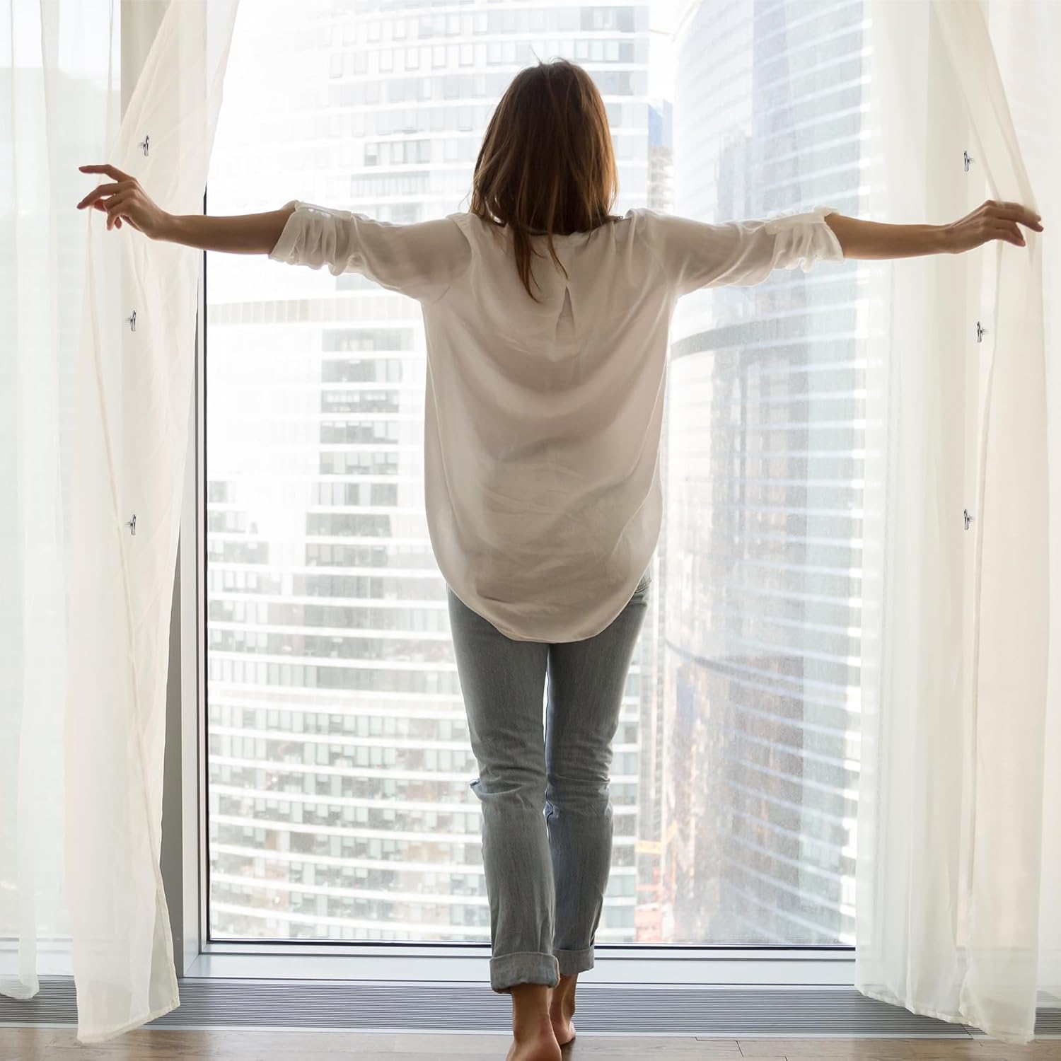 12 Pcs Magnets Shower Curtain Weights, Strong Shower Magnets Attach Shower Liner to Bathtub Bottom and Stop Shower Curtain Blowing in with 16 Self-Adhesive Patches - Image 9