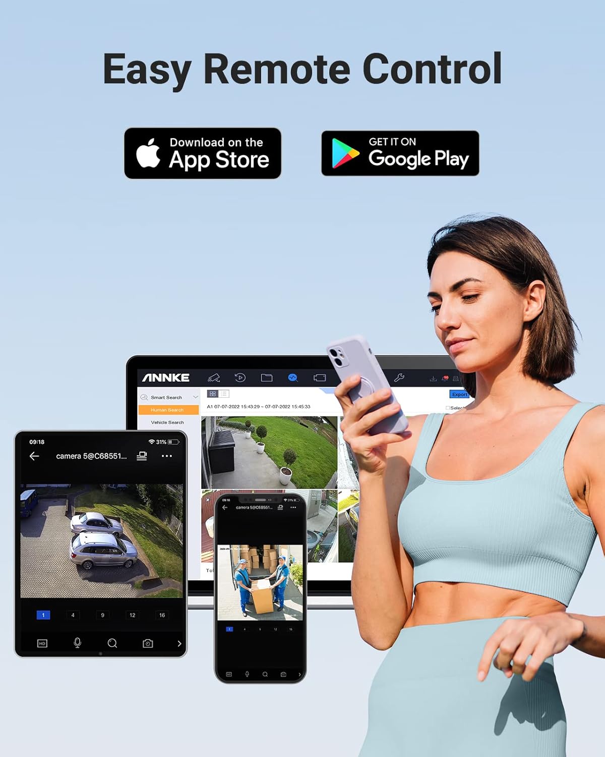 ANNKE Home Wired Camera Security System with Audio, 8CH 3K Lite H.265+ AI DVR with 1 TB Hard Drive and 8 X 1080P IP67 Weatherproof Cameras with Dual Light, Human/Vehicle Detection, Color Night Vision - Image 8