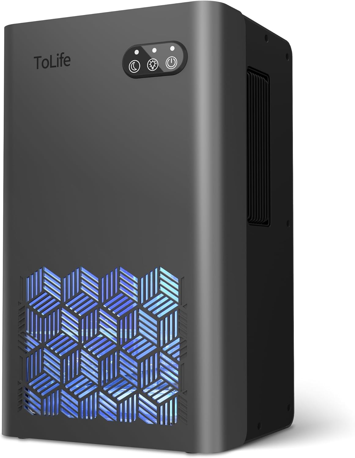 ToLife Dehumidifiers for Home 95 OZ Water Tank, 1000 sq.ft Dehumidifier for Basement Bedroom Bathroom with Auto Shut Off 7 Colors LED Light,Grey - Image 2