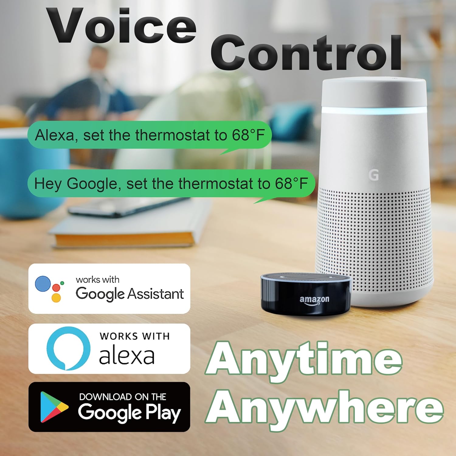 MAXKOSKO WiFi Smart Thermostat for Electric Floor Warming System with Touchscreen LED Display 120V/240V, Easy Connection & Energy Saving Home Programmable Thermostat White - Image 5