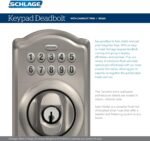 SCHLAGE BE365 CAM 622 Keypad Electronic Deadbolt, Matte Black - Image 4