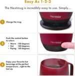 Nextmug - Temperature-Controlled, Self-Heating Coffee Mug (Burgundy - 14 oz.) - Image 5