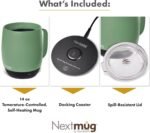 Nextmug - Temperature-Controlled, Self-Heating Coffee Mug (Sage - 14 oz.) - Image 4